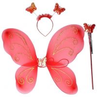 Fairy Butterfly Wings with Matching Hair Band and Magic Wand Costume for Baby Girls Birthday Party/Princess Accessories/Party Gift- Amazon