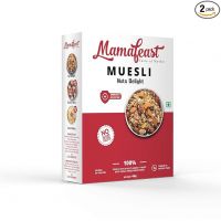Mamafeast Muesli Nuts Delight And Fruit & Nuts Pack Of 400G Each Breakfast Cereal Whole Oats Grain With Finest Nuts Raisins Freeze Dried Fruits Cholesterol-Free High In Iron And Fibre No Added Sugar Cereal 800 Gm- Amazon