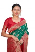 Glory Sarees Women’s Banarasi Silk Saree With Blouse Piece (Rich_Silk101_Parent)- Amazon