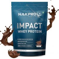 NAKPRO Impact Whey Protein | 24.02g Protein, 4.95g BCAA and 10.35g EAA | Easy Digesting Whey Protein Supplement Powder (1 Kg, Chocolate)- Amazon