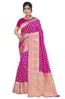 Glory Sarees Women’s Banarasi Silk Saree With Blouse Piece (Kara150_Parent)- Amazon