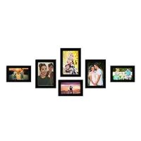 Amazon Brand - Solimo Set of 6 Photo Frames (4"X6"-3PCS & 5"x7"-3pcs) Black- Amazon