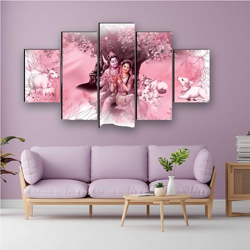 SAF PAINTINGS SET OF 5 WALL PAINTING WITH FRAME FOR HOME DECORATION, L- Amazon
