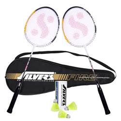 Silver's FIRE Badminton Kit (2 Racquets with Full Cover, 1 Box Shuttle- Amazon