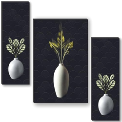 SAF paintings Set of 3 Flower pot modern art Digital Reprint Self ades- Amazon