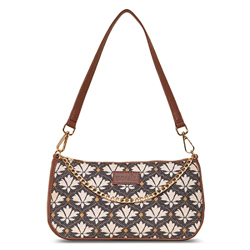ZOUK Motif Printed Women's Handcrafted Vegan Leather Black and White C- Amazon