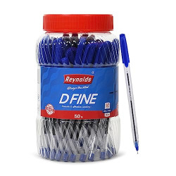 Reynolds DFINE Ball Pen SET - 50 BLUE PENS WITH COMFORTABLE GRIP |BLUE- Amazon