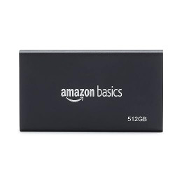 amazon basics Portable SSD 512GB, Upto 2000MB/s, External SSD, USB 3.2- Amazon