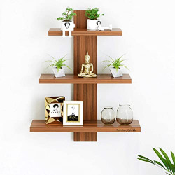Furniture Cafe Wooden Wall Shelves for Living Room | Wall Shelf for Ho- Amazon
