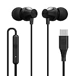 Portronics Conch Beat C in Ear Wired Earphones with Mic, Type C Audio Jack, 10mm Driver, 1.2m TPE Anti Tangle Wire, in line Mic Controls, Powerful Audio, Metal Alloy Body, Wide Compatibility(Black)- Amazon