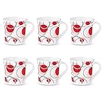 Larah by Borosil Crysta Series Leela Opalware Mug | Set of 6 Tea/Coffee Mugs, 210 ml Each | Microwave & Dishwasher Safe, Bone-Ash Free | Crockery Set Ideal- Amazon