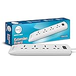 Wipro Extension Board With 6A 4 Universal Sockets & 1 Master Switch | Spike Guard with Indicator | 2 mtr long Cord | Overload Protection | Multiplug Powerstrip- Amazon