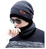 GLAMAXY Men Cap with neck Scarf Cap, Winter Cap & Neck Scarf with fleece, Unisex Beanie Cap with Neck Warmer- Amazon