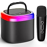 JYX Dual Speaker Stereo Karaoke Speaker, Mini Bluetooth 5.0 Speaker with Wireless Mic for Kids, Party pop Speaker, 8Hrs Battery, 2 Sound Modes, 5 Voice Effects, Birthday Gifts Toys- Amazon