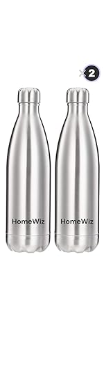 HomeWiz Stainless Steel Insulated Bottle Flask 1000ml |Pack of 2 | 1000 ML x 2 | Keeps Drinks Hot or Cold for 8-12 Hours | Durable 304 Stainless Steel, Leak-Proof,- Amazon