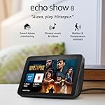 Amazon Echo Show 8 (2nd Gen) – Smart speaker with 8″ HD screen, stereo sound & hands-free entertainment with Alexa (Black)- Amazon