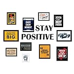 RANDOM Photo Frame For Wall Set of 10 3D Collage photo frames with STAY POSITIVE Plaque For Home decoration | wall decoration | Wall Decor | Home Decor Items (Black) (STAY POSITIVE)- Amazon