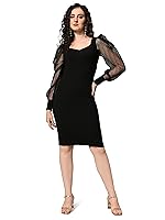 Sheetal Associates Women’s Full Sleeve Sweetheart Neck Bodycon Casual Knee Length Dress- Amazon