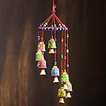 eCraftIndia Multicolour Handcrafted Decorative Window Door Wall Hanging Bells Wind Chimes Decorative Showpiece- Diwali Decoration Items for Home Decor- Gift- Amazon