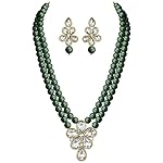 Peora Crystal Faux Pearl Kundan Necklace & Jewelry Set Gift for Women- Amazon