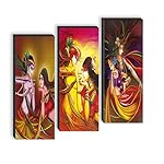 SAF paintings set of 3 Radha Krishna UV textured self adeshive wall painting- Amazon