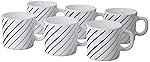 Larah by BOROSIL Indigo Ray Opalware Mug, Set of 6 Tea/Coffee Mugs, 180 ml Each, Microwave & Dishwasher Safe, Bone-Ash Free, Crockery Set Ideal- Amazon