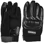 Amazon Brand – Solimo Full Finger Bike Riding Gloves with Hard Knuckle Shell | Semi-Leather | Breathable | Hand Protection- Amazon