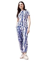 Regolith Designer Sarees Women’s Tie Dye Printed Short Sleeve Casual Wear and Workout Clothe Gym Wear Tracksuits Co-ord Set- Amazon