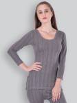LUX INFERNO Charcoal Melange 3 Quarters Round Neck Long Women Top Thermal- Flipkart
