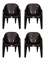 PETALS Bravo Plastic Chairs Set of 4 | Armchair- Amazon