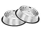 Pets Empire Stainless Steel Dog Bowl, Dog Food Bowl, Dog Feeding Bowl, Medium (Set of 2 x 700ml)- Amazon