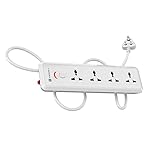 Portronics Power Plate 11 1500W Power Converter with 4 Power Sockets, 3M Cord Length, Short Circuit Protection, Imported Intelligent Chips (White)- Amazon