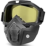 Btag Goggle Mask Anti Scratch UV Protective Open Face & Eyewear Windproof Dirt Shield Adjustable Strap Soft Foam Padded Detachable- Amazon