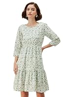 Amazon Brand – Eden & Ivy Women’s Crepe Fit & Flare One Piece Knee Length Tiered Dress- Amazon