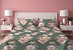 DREAMLET Presents Luxurious Supersoft Cotton Feel 210Tc King Size Flat Double Bedsheets Size (90×100 Inch) with 2 Pillow Covers Color (Green, Flat)- Amazon