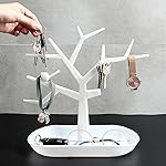 wolpin Plastic Tree Key Holders With Tray For Dressing Table Home Decor Hallway Multiple Key Hanger,Watch Holder Decorative Storage Box,White- Amazon