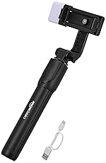 Amazon Basics Bluetooth Extendable Selfie Sticks with Wireless Remote, Light & Tripod Stand, Compatible with iPhone/OnePlus/Samsung/Oppo/Vivo and All Phones,- Amazon