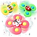 Wembley Suction Spinner Toy for Baby Bath Toys Water Toys for Kids Fidget Spinner Spinning Sensory Toddler Infant Flight Travel Toy Stick to Car Window Table Chair Birthday Return Gift- Amazon