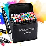 Delightbee Dual Tip Colorful Art Markers Sketch Pens 24 Colours with Carrying Case for Painting Sketching Calligraphy Drawing Markers Twin Head Permanent Colouring Marker Pens- Amazon
