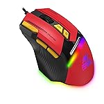 Ant Esports GM333 RGB Wired High End Optical Ergonomic Gaming Mouse with 12800 DPI 1.5M Braided Cable Comes with Latest Inbuilt Software Huano Switches with Rubber Coated Top Cover – Black/Red/Yellow- Amazon