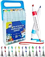 Amitasha 24 Shades Art Markers Set Dual Sided Chisel Tip Fine Line Colour Sketch Pens for Coloring Books, Drawing Shades, Calligraphy- Amazon