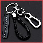 wolpin Anti-Lost Car Keychains With Phone Number Tag Metal Keychain Double Pendant Keyring For Car, Bike, Office Home, Black- Amazon