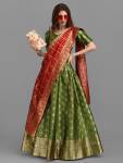 PURVAJA Self Design Semi Stitched Lehenga Choli  (Light Green)- Flipkart