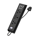 Portronics Power Plate II Extension Board – 1500W – 3 USB Ports, 3 Power Sockets, Overload Protection, Eco-Friendly, 2M Cord Length(Black)- Amazon