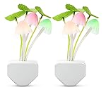 GLUN Magic 3D LED Night Lamp with Plug Smart Sensor auto On/Off and Color Change Mushroom Flowers Beautiful Illumination Home Decoration Lights- Amazon