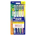 Oral-B Criss Cross – Family Pack Of 4 Toothbrushes Soft, For Adults,Manual,Multicolor- Amazon