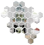 Wall1ders 31 Hexagon with 10 Butterflies Silver (Each Hexagon Size 10.5 cm x 12 cm) Hexagon mirror wall stickers, mirror stickers- Amazon