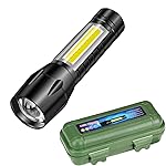SKMEI 4 Tactical Flashlight + Desk Lamp with Gift Box Focus Zoom Torch Light with 3 Modes Adjustable- Amazon
