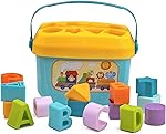 Dwellinger Baby Plastic First’s Educational Blocks Shapes and Sorter, 16 Blocks, ABCD Blocks with Other Shapes, Toys for 6 Months to 1-2 Years Old Kids- Amazon