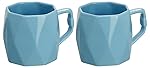 Amazon Brand – Solimo Ceramic Coffee Mugs | 100% Food Grade | Microwave Safe (380 ml, Set of 2, Sky Blue)- Amazon